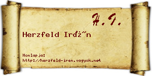 Herzfeld Irén névjegykártya